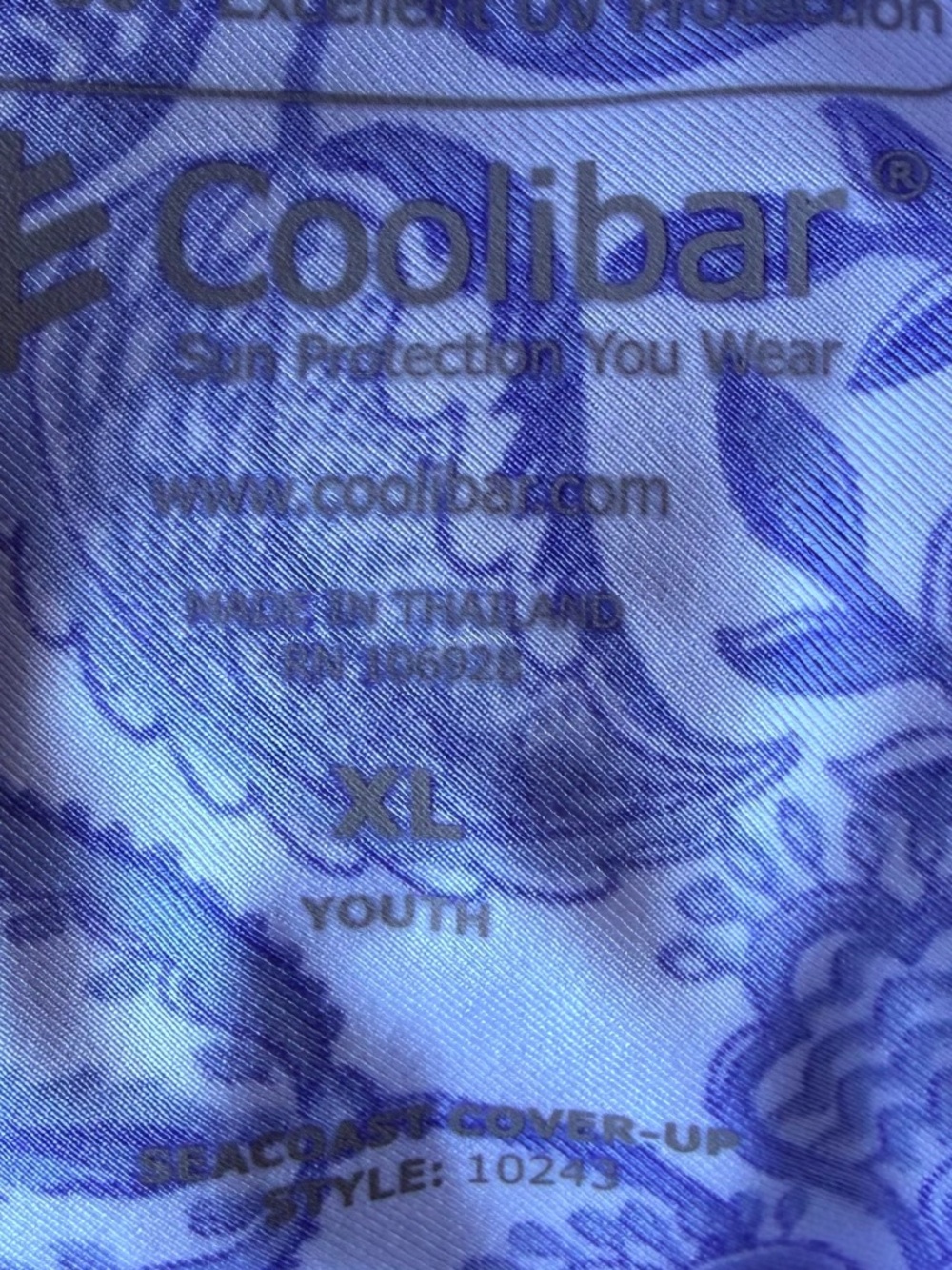 Coolibar Blue Paisley Sun Cover Up Dress Hoodie XL - Picture 7 of 9